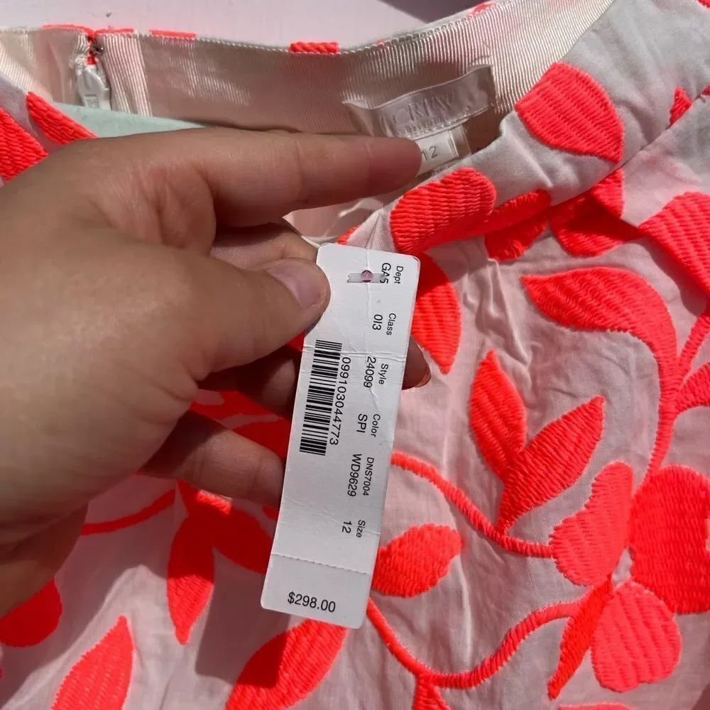 J Crew Collection Neon Embroidered Floral Skirt NWT - Picture 5 of 11